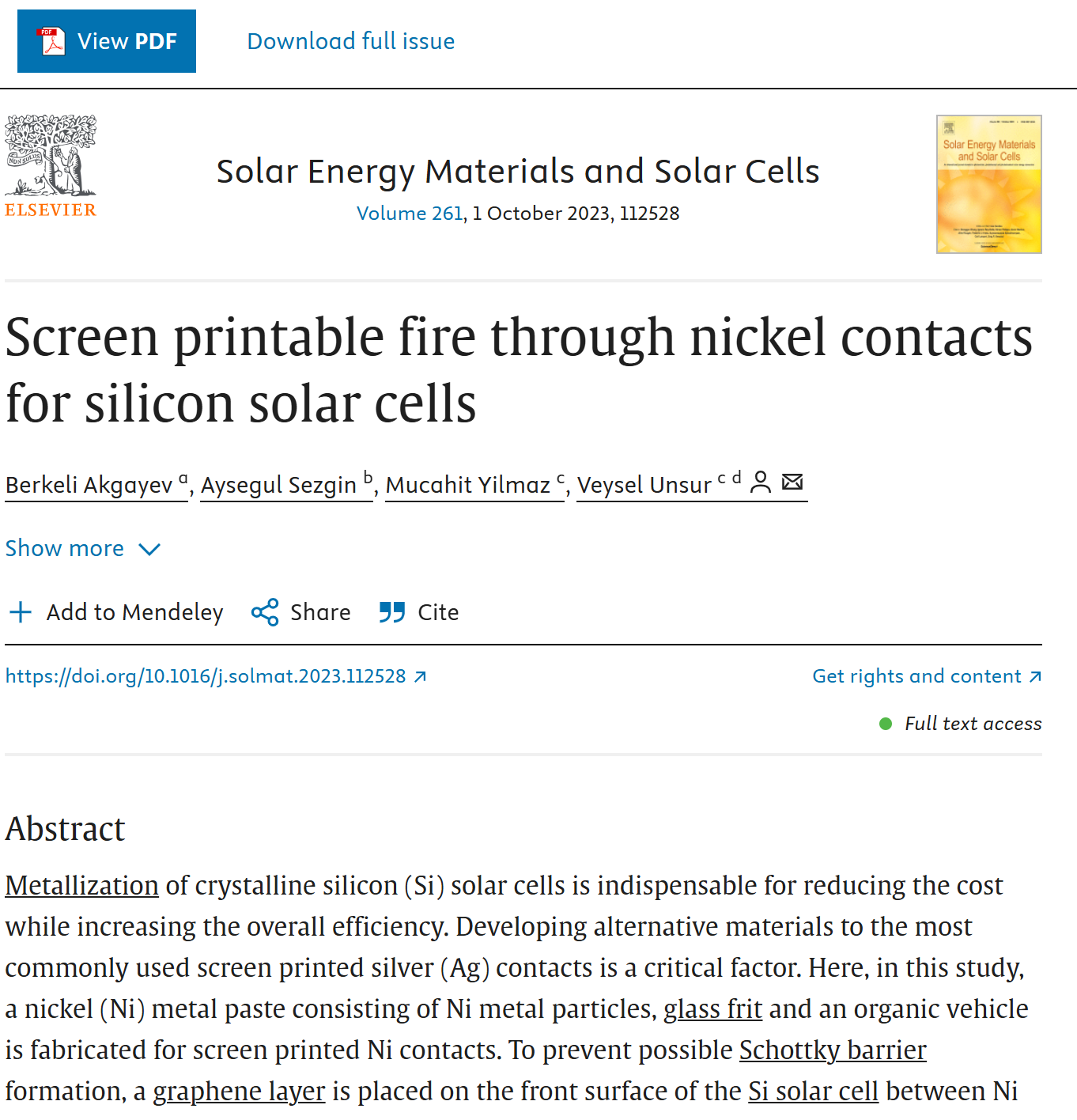 Screen printable fire through nickel contacts for silicon solar cells